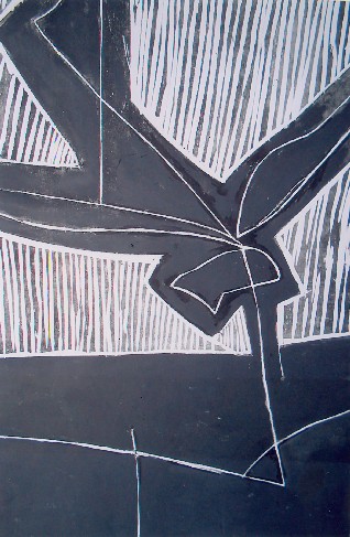 Jorge Lindell. "caro", 2005. Aguafuerte y xilografa.