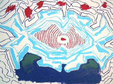 Luis Gordillo. "Sin t�tulo", 2006. T�cnica mixta sobre cartulina gruesa. 57 x 76'5 cm.