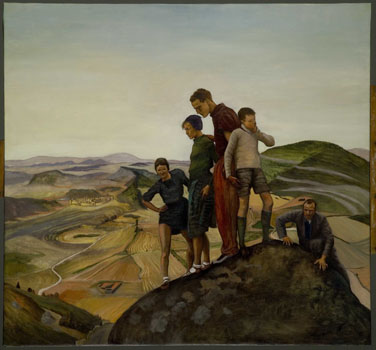 Brigitte Szenczi. "Los escursionistas", 2004. �leo / lienzo. 121 x 130 cm.